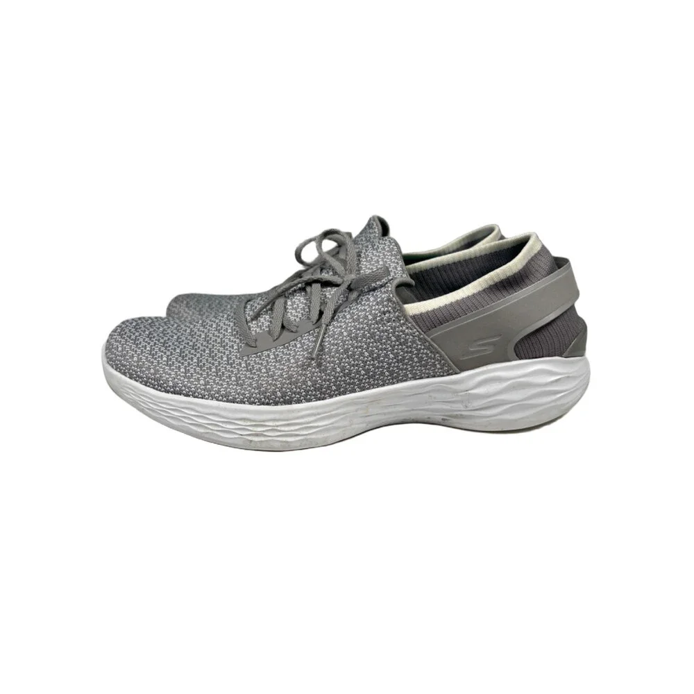 YOU By Skechers Women's Gray Lightweight Slip On Walking Sneakers - 8.5